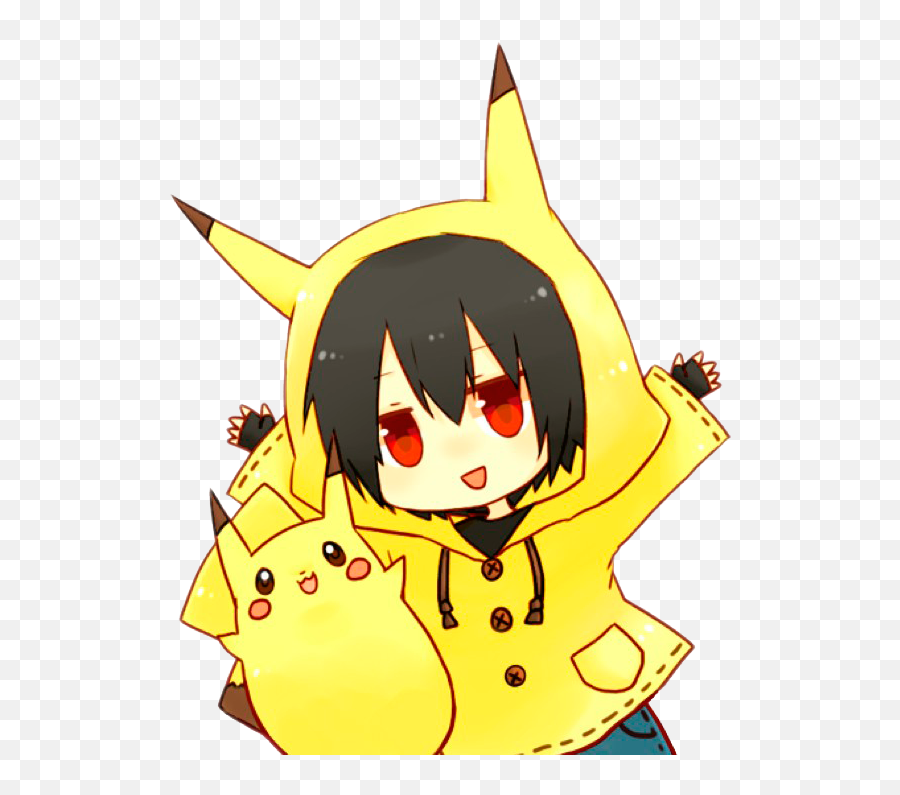 Anime Adorable Kawaii Pokemon Pikachu - Neko Anime Chibi Boy Emoji,Anime Emoticon Mouth-muffle