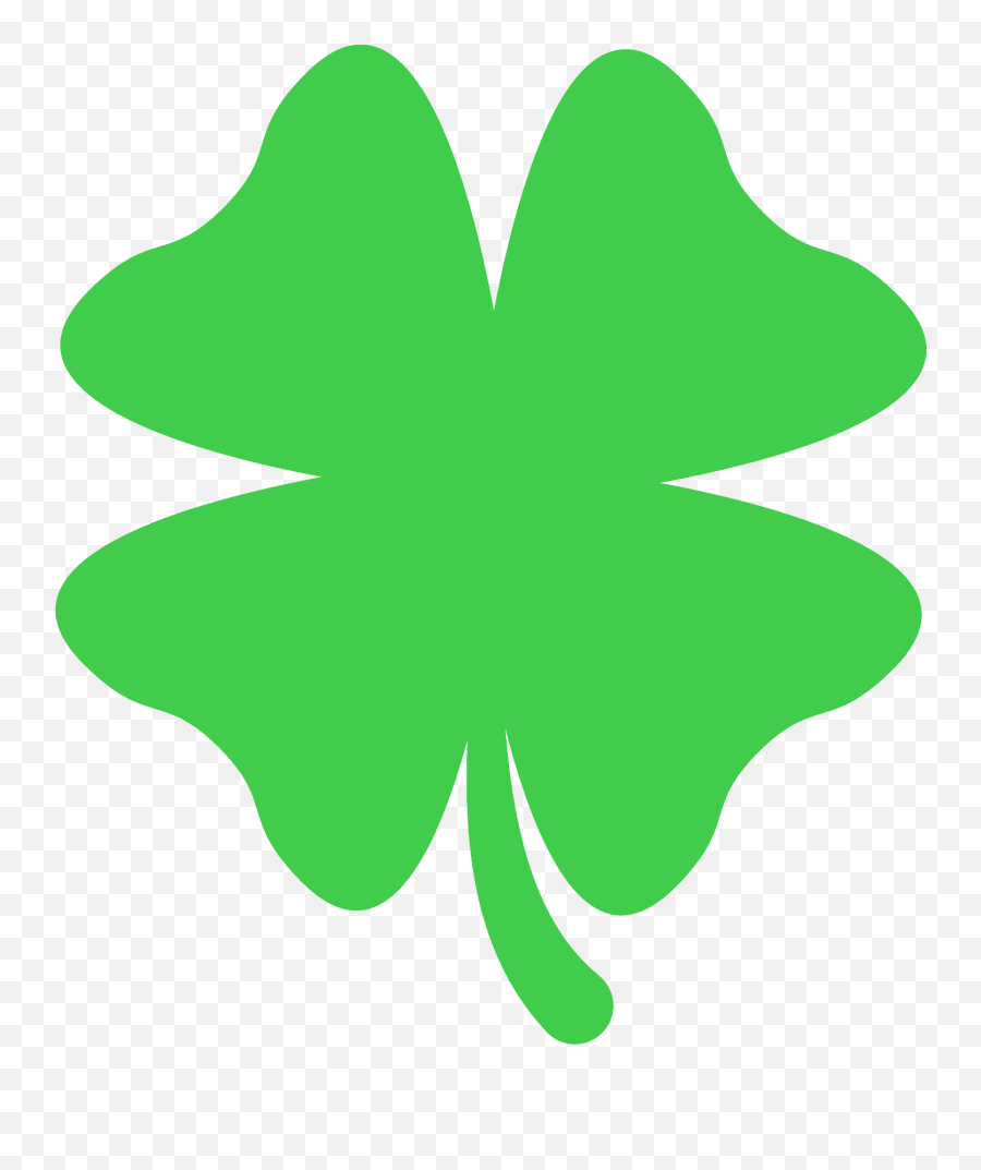 Four Leaf Clover Emoji Clipart - Clover Leaf St Day,Luck Emoji
