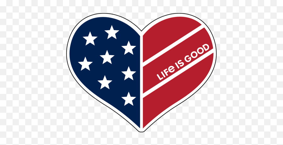 Accessories Flag Heart Small Die Cut Decal Life Is Good - Uss Emoji,Trxas Flag Emoji