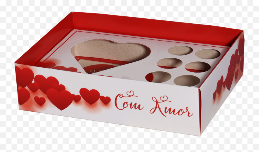 Caixa Premium Coração Com Brigadeiro Com Amor C01 Unidade - Embalagens Para Dia Dos Namorados Emoji,Emoticon Coração Vermelho