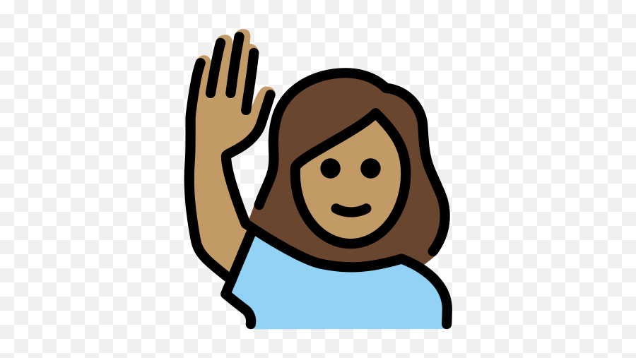 U200d Woman Raising Hand Medium Skin Tone Emoji - Emoji Raise Hand,Raised Arms Emoji