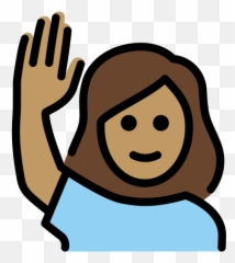 U200d Woman Raising Hand Medium Skin Tone Emoji - Emoji Raise Hand,Raised Arms Emoji