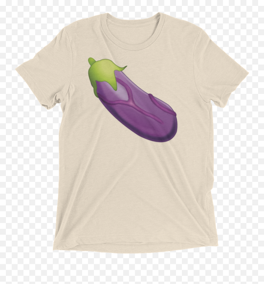 Veiny Eggplant Emoji Triblend - Mens Funny Tee Shirts,Egg Plant Emoji