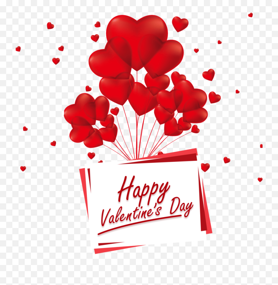 Balloons With Happy Valentine Day Png - Happy Valentines Day Images Png Emoji,Happy Valentines Day Emoji