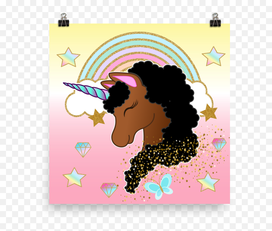 Afro Png - Afro Unicorn Poster Afro Unicorn 5115276 Afro Unicorn Png Emoji,Unicorn Emoji Wallpaper For Iphone