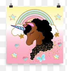 Afro Png - Afro Unicorn Poster Afro Unicorn 5115276 Afro Unicorn Png Emoji,Unicorn Emoji Wallpaper For Iphone