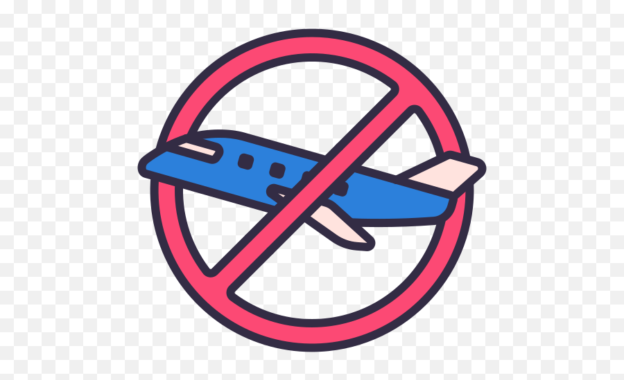 Ícone Viagens Nenhum Voo Proibida Quarentena Avião Emoji,Avião Emoticon