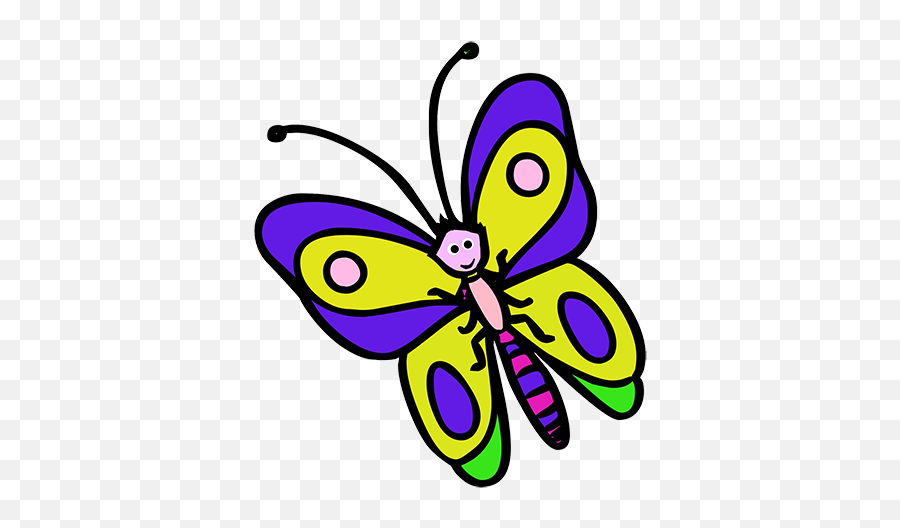 Butterflies Butterfly Clipart 7 - Clipartix Butterfly Cartoon Image For Kids Emoji,Pink Butterfly Emoji
