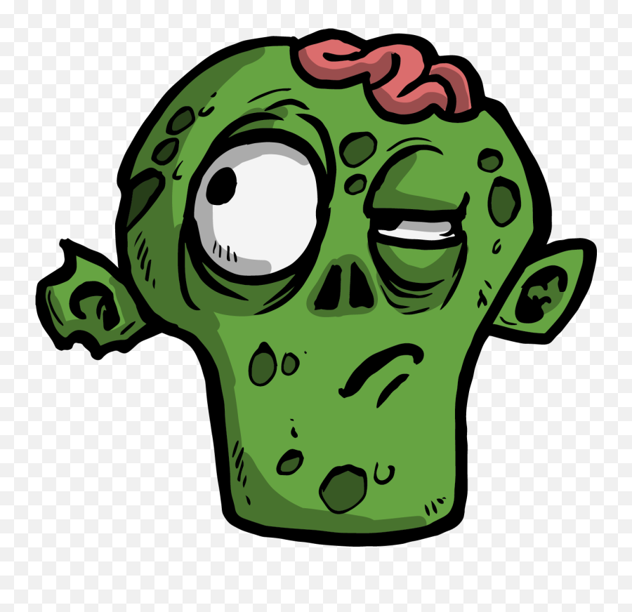 The Zombie Thinking - Cartoon Zombie Face Png Clipart Full Zombie Face Cartoon Png Emoji,Zombie Emoji