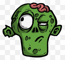 The Zombie Thinking - Cartoon Zombie Face Png Clipart Full Zombie Face Cartoon Png Emoji,Zombie Emoji