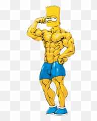 Bart Simpson Sticker - Muscle Bart Simpson Emoji,Strong Man Emoji Art