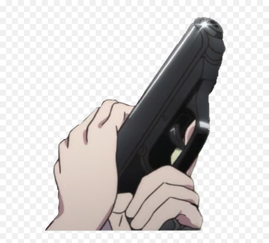 The Most Edited Animegun Picsart - Transparent Anime Hand With Gun Emoji,Broken Gun Emoji