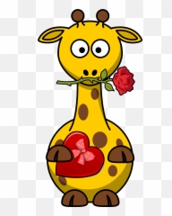 A Giraffe Cartoon Dressed Up In A Fun - Cartoon Giraffe Emoji,Giraffe Emoji