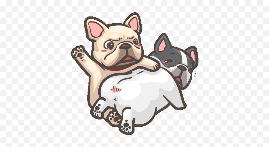 French Bulldog Pigu - Cute Cartoon Cute French Bulldog Emoji,French Kiss Emoji