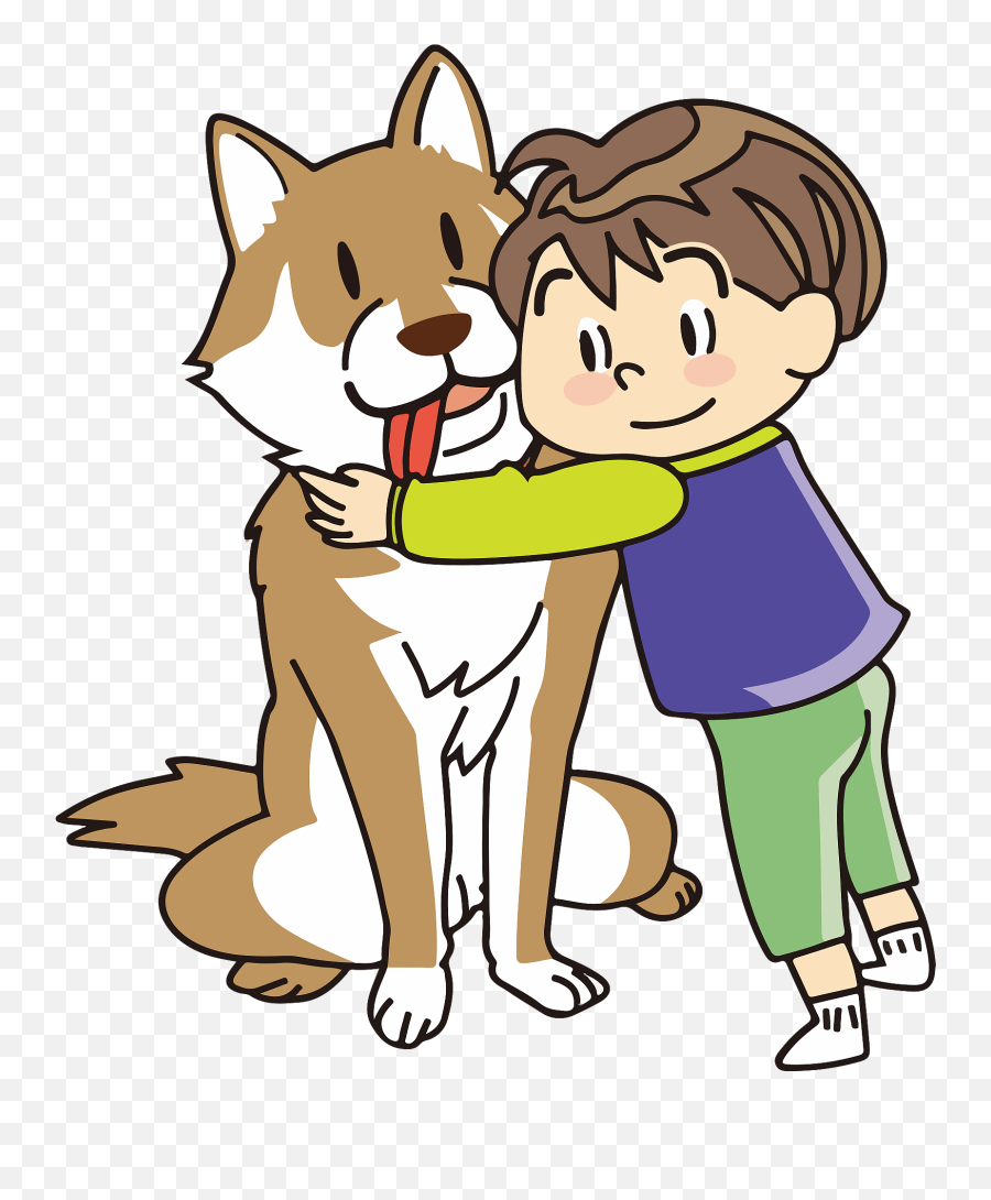 Boy Hugging His Dog Clipart Free Download Transparent Png Emoji,Ghost Hug Emoji