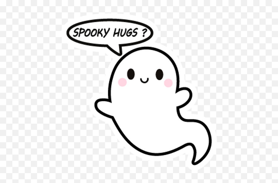 Spooky Hugs Cute Ghost - Sticker Mania Spooky Hugs Emoji,Funny Hugs & Kisses Emojis