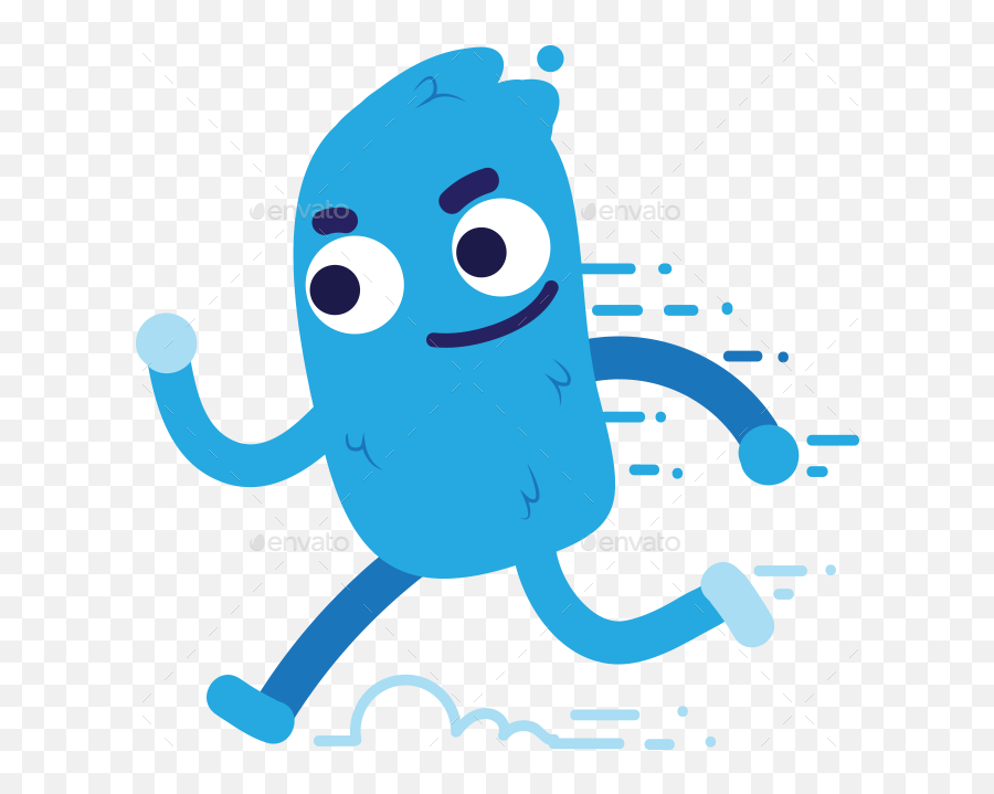 Active Blue Monster In 16 Poses By Daivat Graphicriver Emoji,Neutral Emotion Cartoon