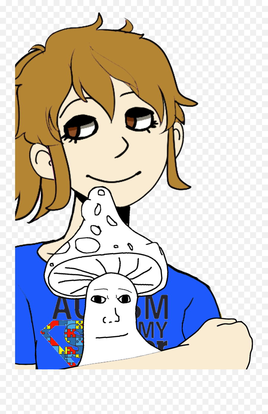 Aspie Holding Shroomjak Ashbie The Aspie Girl Know Your Meme Emoji,Banging Head Into Desk Emoticon