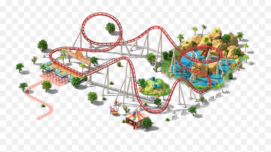 Track Clipart Roller Coaster Track - Amusement Park Roller Coaster Png Emoji,Rollercoaster Emoji