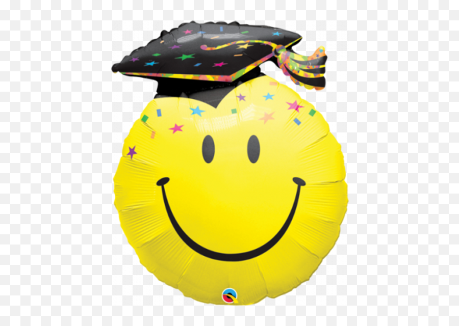 Download Hd 36 Smile Face Party Grad Balloon - Mylar Smiley Face Graduation Balloon Emoji,Party Face Emoji