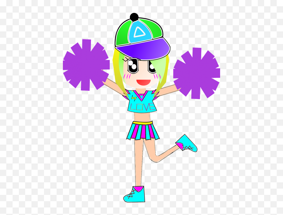 Cheerleader Cartoon Poser Clipart - Girl Cheerleaders Cartoon Emoji,Animated Cheerleader Emoticon