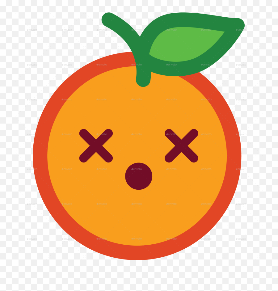 Emoticon Orange Fruit Cute Emoji - Cute Apple,Orange Emoji