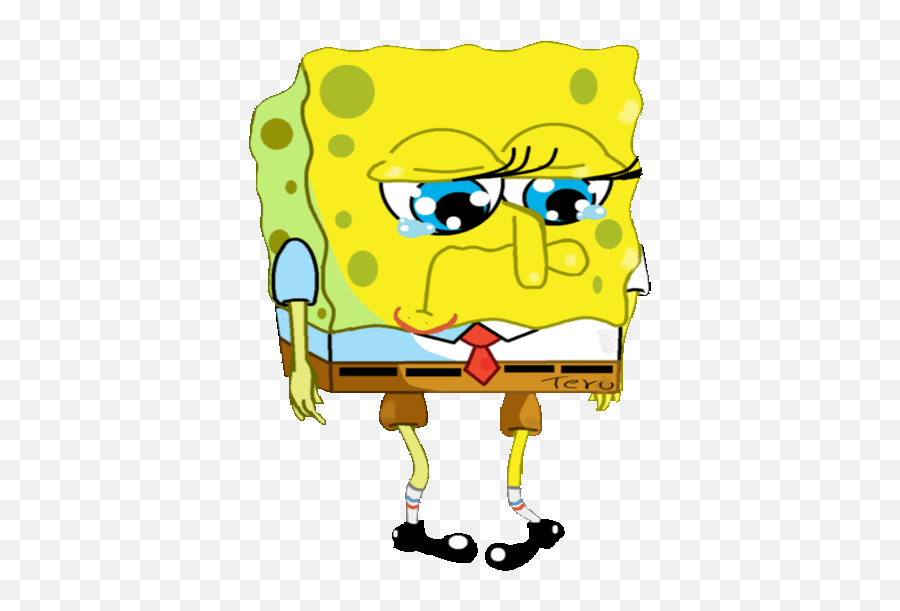 Spongebob With Emoji Hearts Sad 1 - Spongebob Sad Transparent Background,Spongebob Emoji Face
