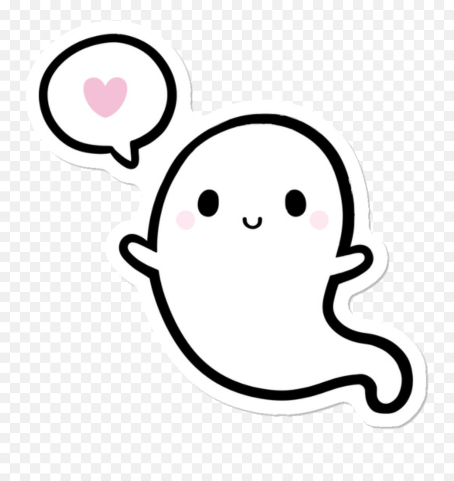 Ghost Halloween Spooky Scary Boo Cute Heart Love Png - Cute Bunny Ghost Emoji,Spooky Ghost Emoji
