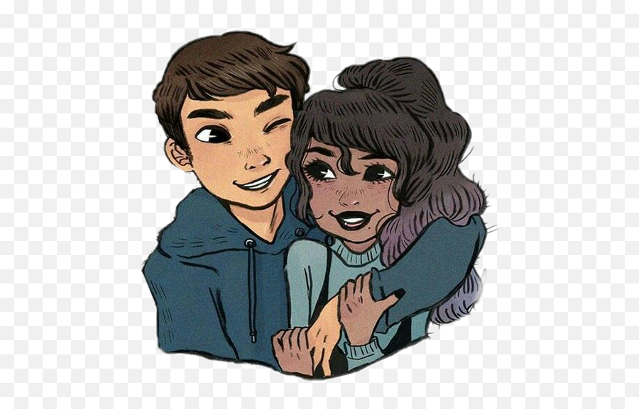 Couple Cute Cutecouple Sticker - Hug Emoji,Interracial Couple Emoji