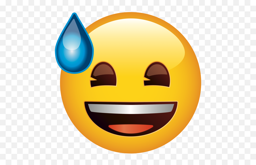 Emoji U2013 The Official Brand Grinning Face With Sweat Fitz - Light Blue Smiling Face,Sweat Emoji Png