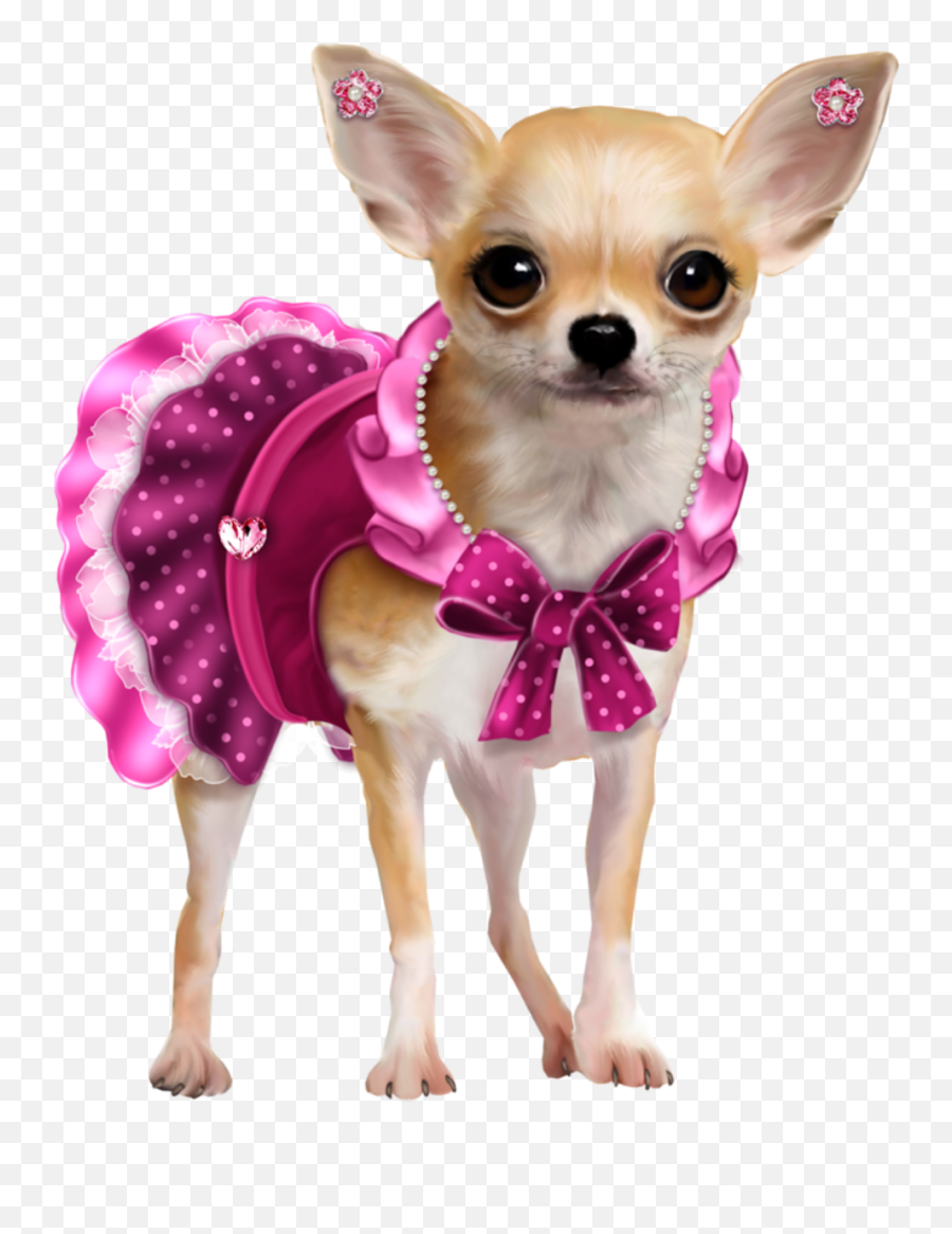 Cute Puppy Chiwawa Pink Sticker - Png Chihuahua Cartoon Emoji,Chihuahua Emoji