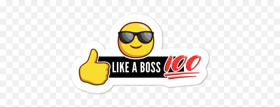 Like A Boss Emoji 100 Die Cut Vinyl Bubble - Free Stickers Ebay Happy,Text Bubble Emoticon