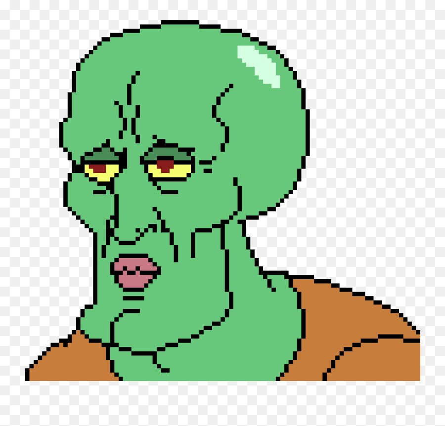 Handsome Squidward Tentacles - Handsome Squidward Pixel Art Emoji,Squidward Text Emoticon