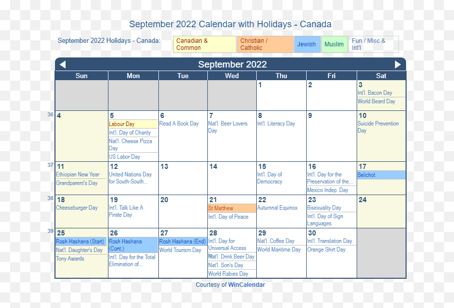 September 2022 Calendar With Holidays - Canada Emoji,3 7s Beer Beer Emoji