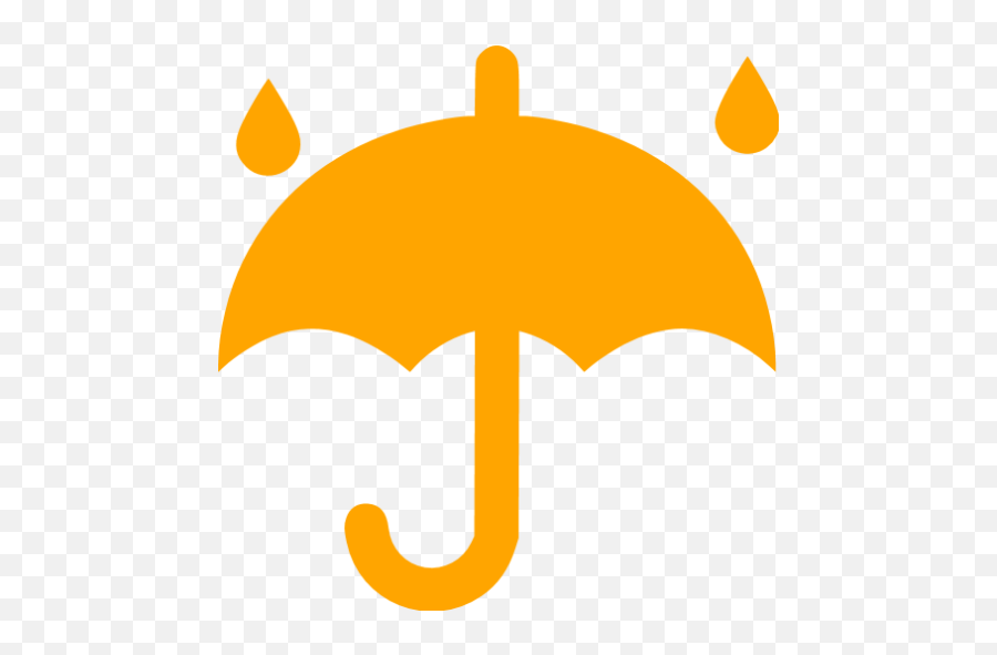Orange Rainy Weather Icon - Yellow Umbrella Icon Png Emoji,Weather Emoticon
