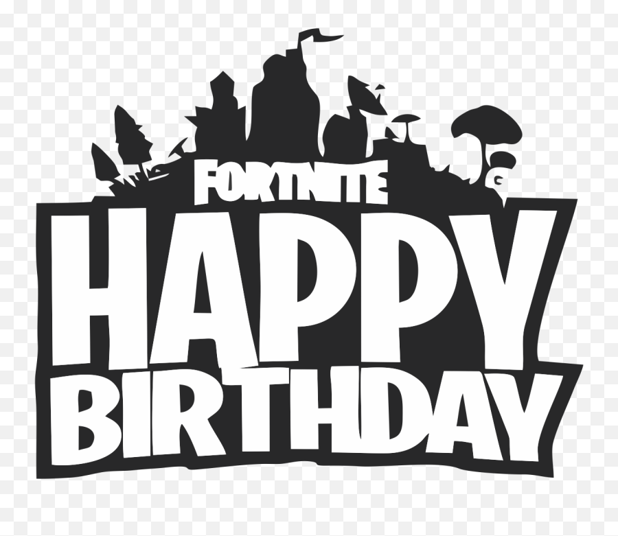 Fortnite U201c Happy Birthdayu201d Sticker For Car Computer Wall Emoji,Fortnite Song Lyrics With Emojis