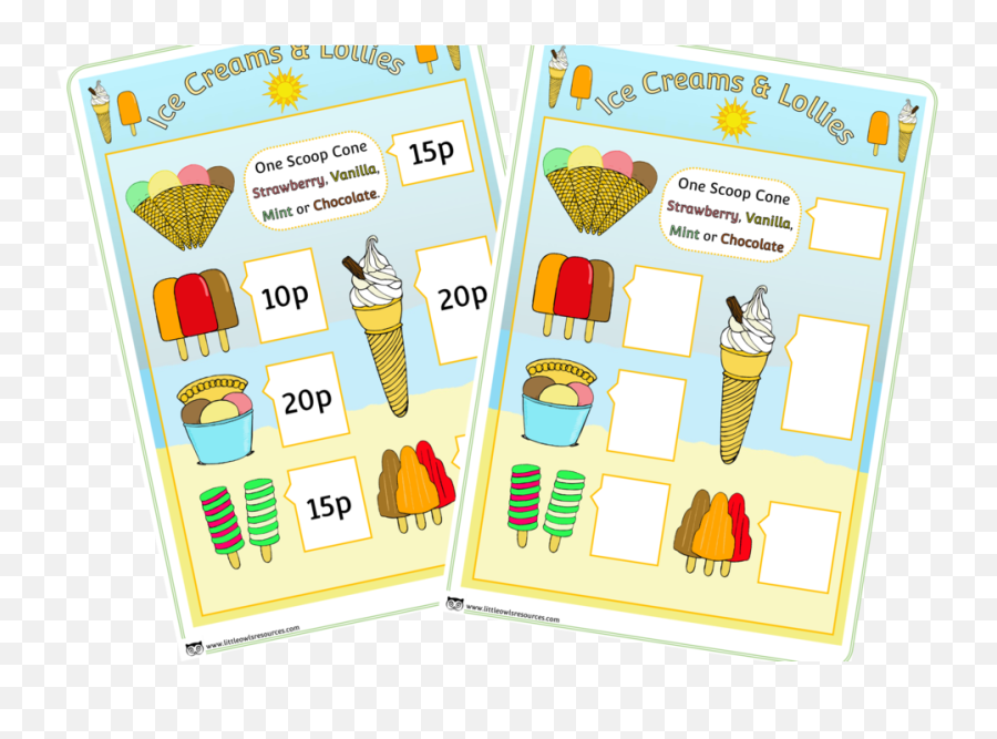 Free Ice Cream Shop Role - Play Menu Printable Activitygame Ice Cream Shop Free Printables Emoji,Vanilla Ice Cream Emoji