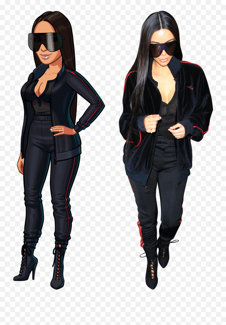 Kim Kardashian Game Photo Booth - Kim Kardashian Hollywood Black Outfit Emoji,Kim Kardashian App Emojis