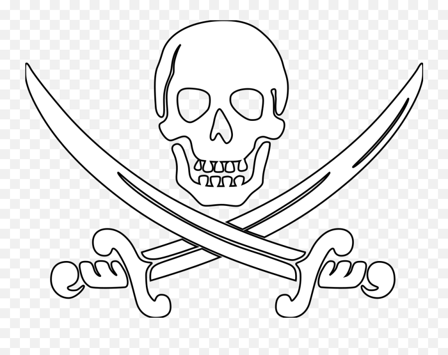 Death Clipart Pirate Skull Death Pirate Skull Transparent - Pirate Skull Outline Emoji,Death Skull Emoji