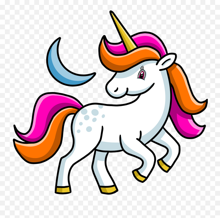 Download Free Photo Of Unicorn Moon Pony Horse Spots - Gambar Kartun Kuda Poni Emoji,Moon And Emotions