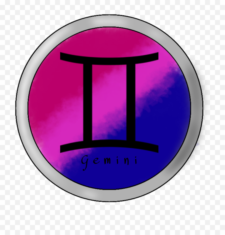Gemini Bisexual Zodiac Sticker - Circle Emoji,What Is The Gemini Emoji