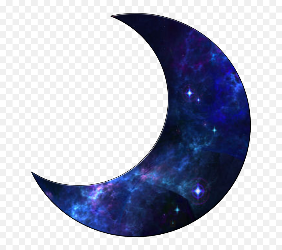 Moon Cresent Dark Stars Galaxy Sticker By Megan - Clipart Transparent Moon Png Emoji,Cresent Emoji