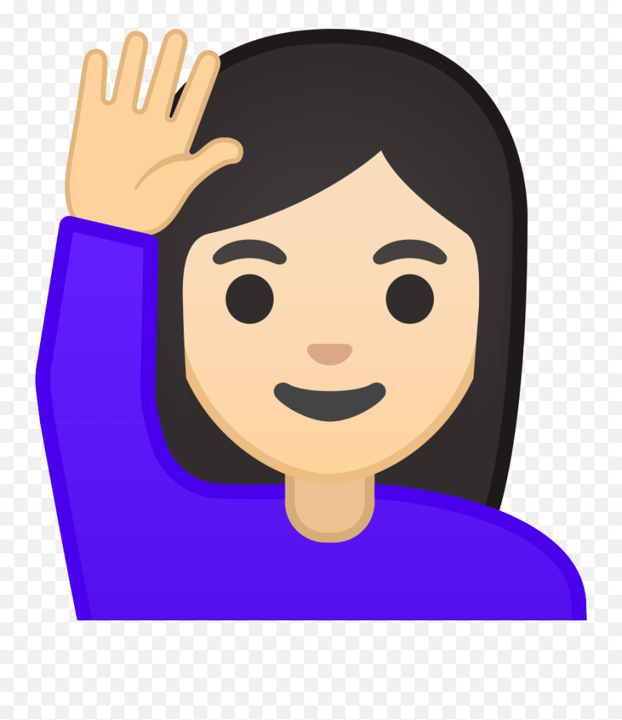 Woman Raising Hand Light Skin Tone - Raise Your Hand Icon Emoji,Light Skin Emoji