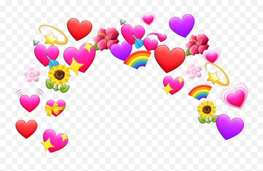 Emojis Heart Flowers Star Rainbow - Transparent Heart Emoji Meme Template,Samsung Heart Emojis