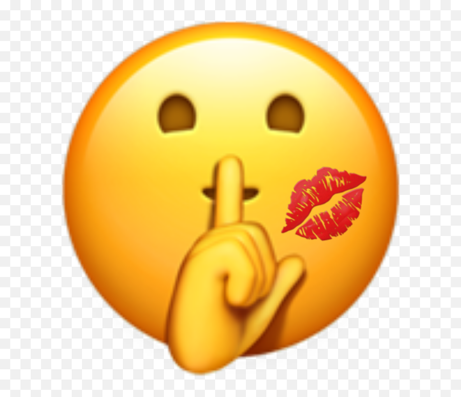 Emoji Iphone Kiss Sticker - Finger On The Lip Emoji,Special Effect Emojis Iphone 7