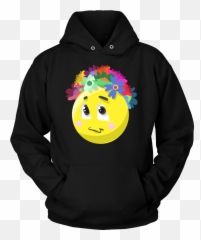 Emoji Flower Cute Face Emojis Flowery Crown Hoodie - Shadow The Hedgehog Hoodie,Flower Crown Emoji Transparent
