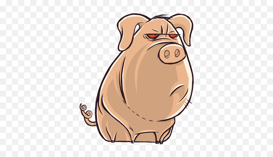 Dull Pig Character Cartoon - Transparent Png U0026 Svg Vector File Animal Figure Emoji,Donkey Emoticon For Facebook