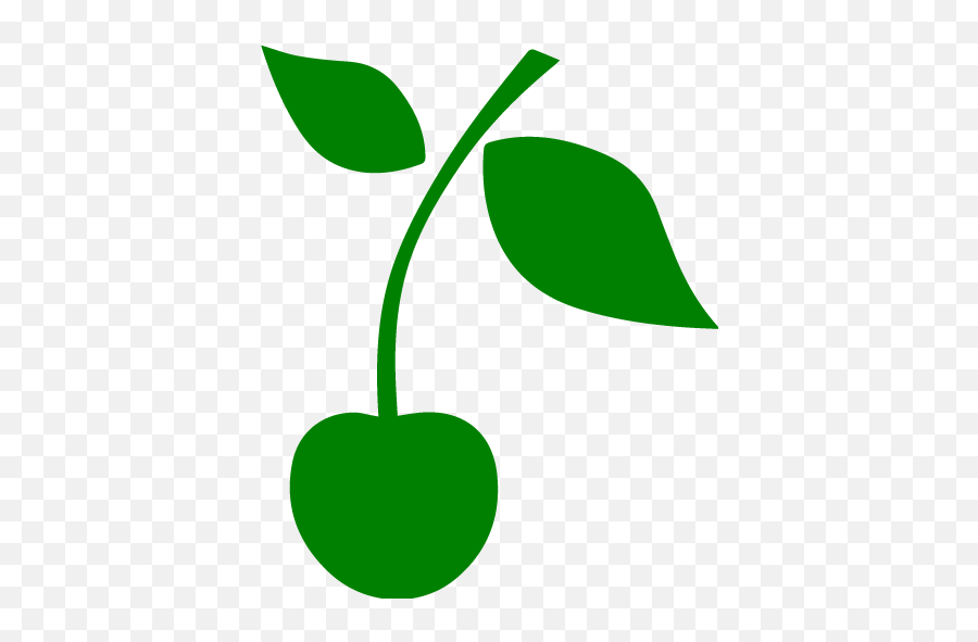 Green Cherry Icon - Cherry In Black Shape Emoji,Cherry Facebook Emoticon