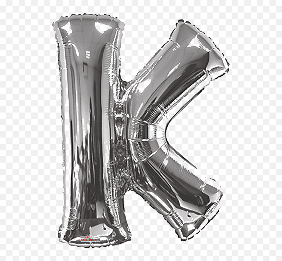34 Silver Letter K Balloon - Letter K Metallic Balloon Emoji,40th Birthday Emojis