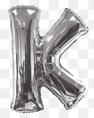 34 Silver Letter K Balloon - Letter K Metallic Balloon Emoji,40th Birthday Emojis